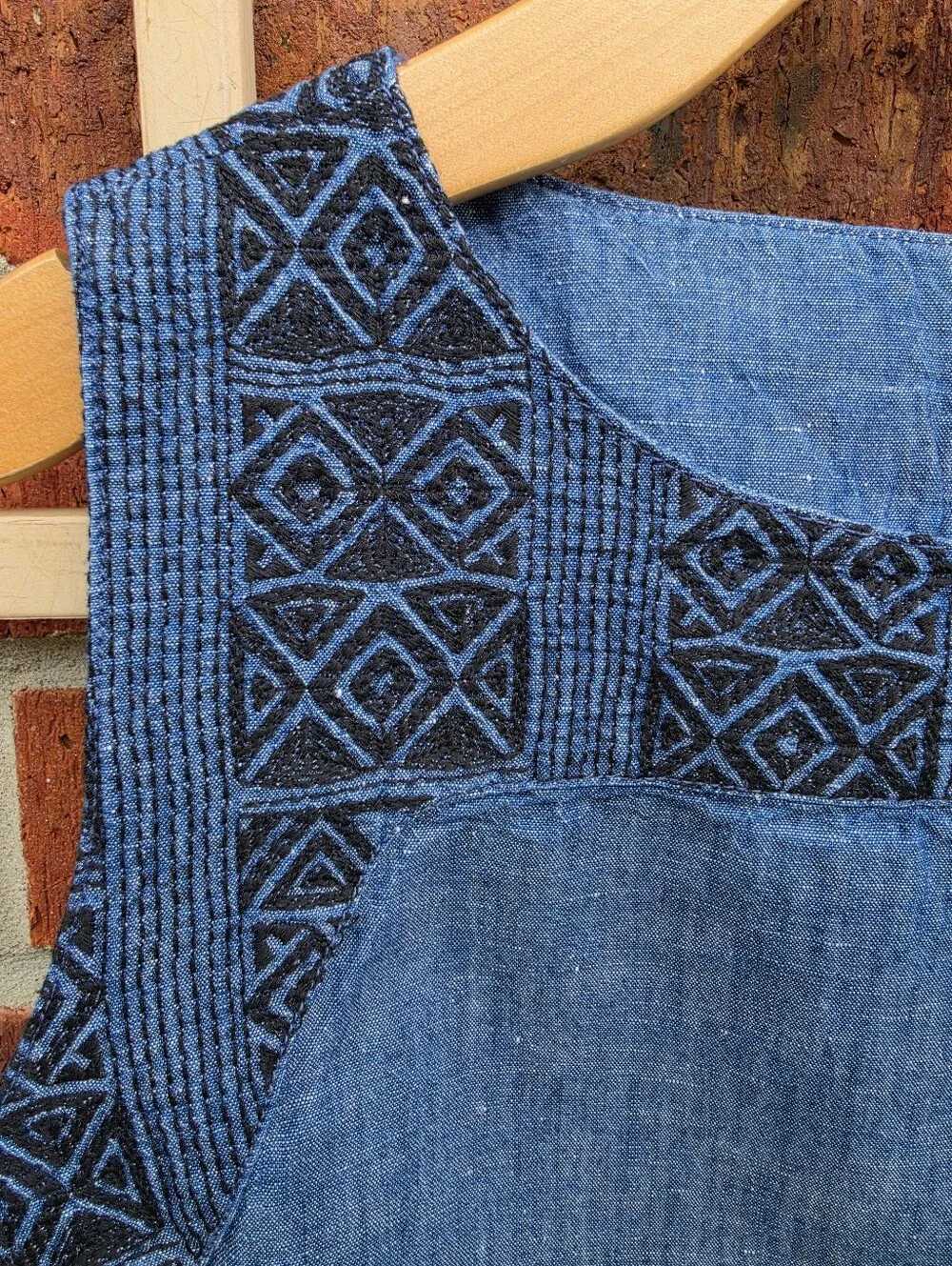 Madewell Blue Textured Design Sleeveless Top Large